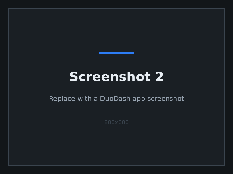 Placeholder for a screenshot of the DuoDash settings screen. Replace before launch.